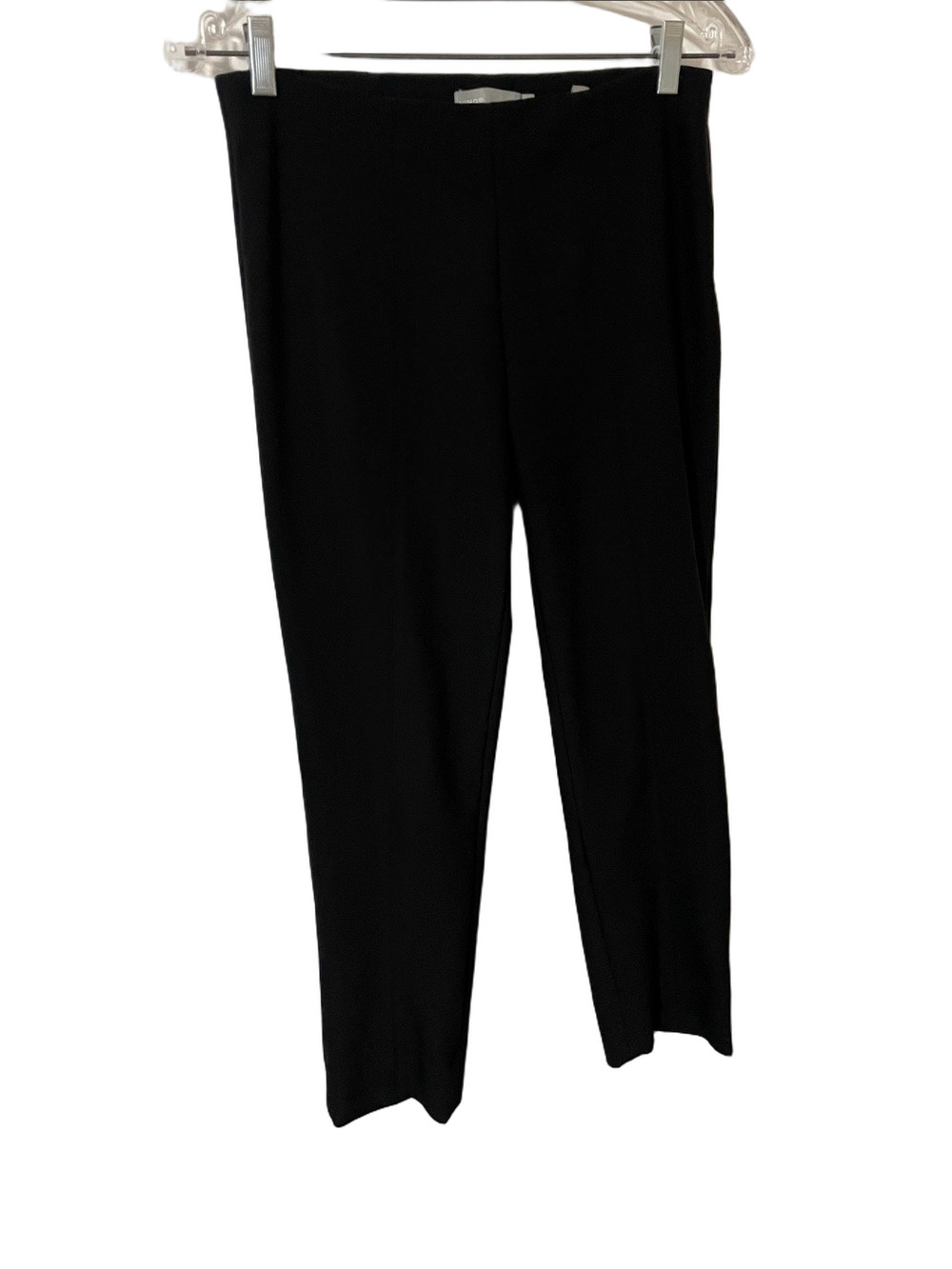 Vince Black Straight-Leg Pants with Back Slit Detail Size Medium